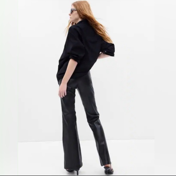GAP High Rise Flare Vegan-Leather Pants - Picture 2 of 10